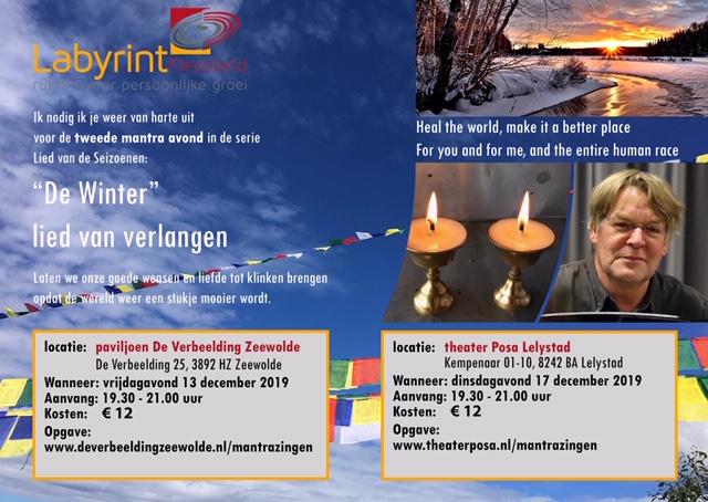 DI 17 december 2019, 19:30 – 21:00 uur, Frans Meijer organiseert Mantrazingen "Lied van de Seizoenen" WINTER